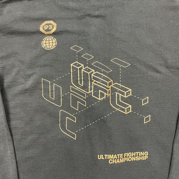 UFC Hoodie Mens Large Black MMA Fighting Fleece Sweatshirt Zip - Picture 5 of 9